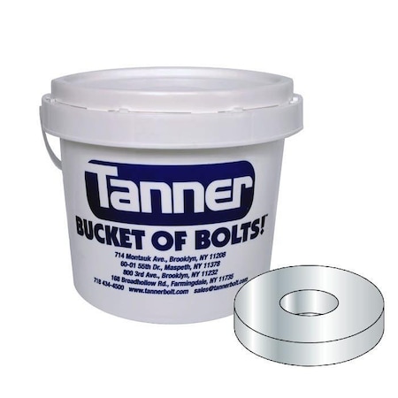 Tanner 5/16in USS Flat Washers, Carbon Steel / Zinc Plated, Bucket-of-Bolts! 40 lbs per Bucket TB-131